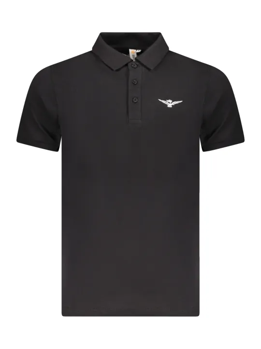 ACCADEMIA MILITARE Herren KURZARM-POLO Schwarz