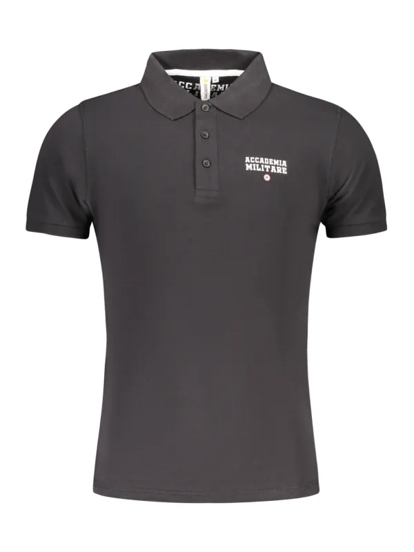 ACCADEMIA MILITARE Herren KURZARM-POLOSHIRT Schwarz
