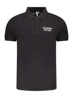 ACCADEMIA MILITARE Herren KURZARM-POLO Schwarz
