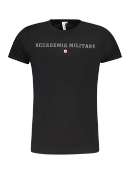 Miete ACCADEMIA MILITARE Herren T-Shirt Schwarz aus Baumwolle