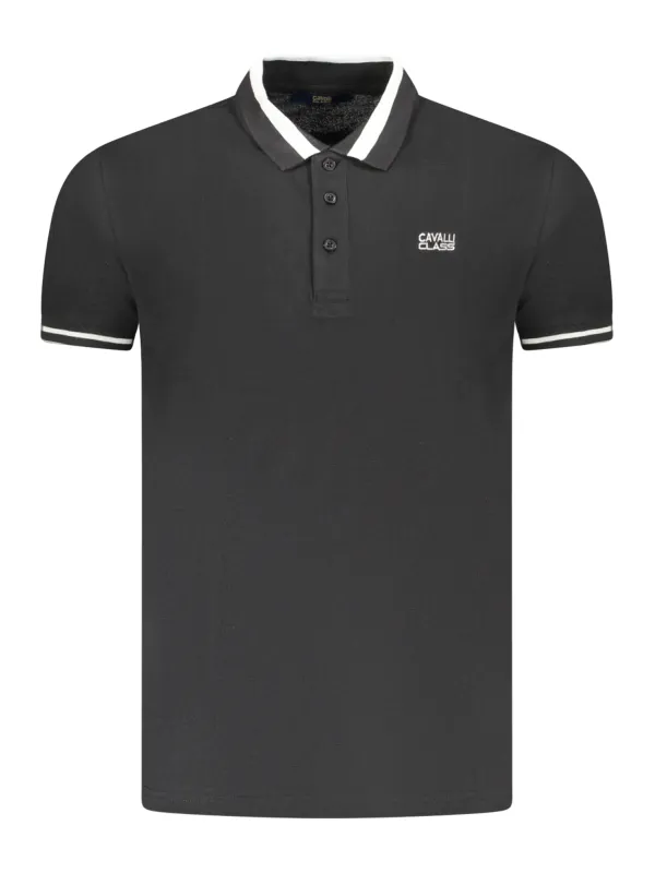 Cavalli Class Herren KURZARM-POLOSHIRT Schwarz