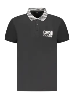 Cavalli Class Herren Poloshirt Schwarz mieten bei Flex-Fashion