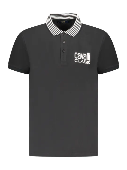 Cavalli Class Herren KURZARM-POLOSHIRT Schwarz