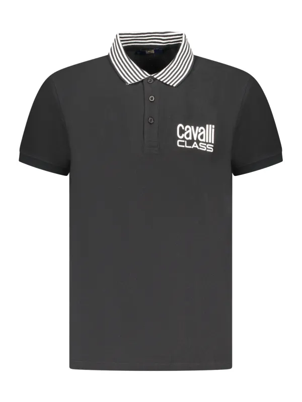 Cavalli Class Herren KURZARM-POLOSHIRT Schwarz
