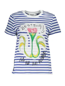 Desigual Damen T-Shirt Blau mieten | Flex-Fashion Verleih