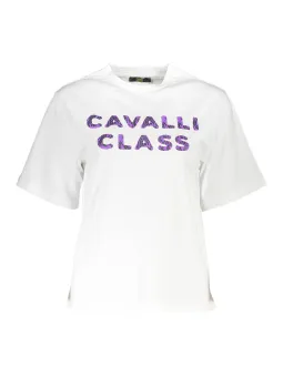 Cavalli Class Damen T-Shirt in Weiß mieten - Flex-Fashion