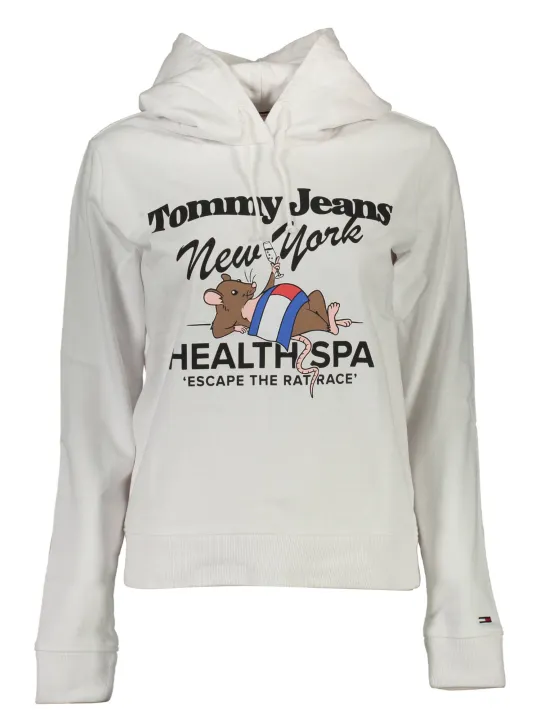 Tommy Hilfiger Damen LANGARM-KAPUZENPULLOVER Weiß