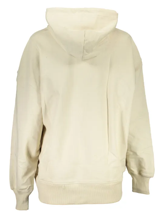 Calvin Klein Damen LANGARM-KAPUZENPULLOVER Beige