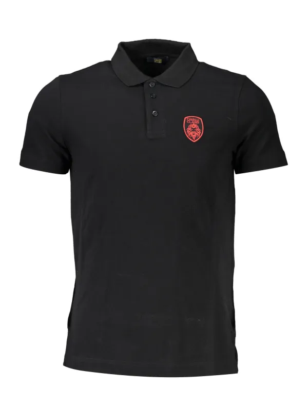 Cavalli Class Herren KURZARM-POLOSHIRT Schwarz