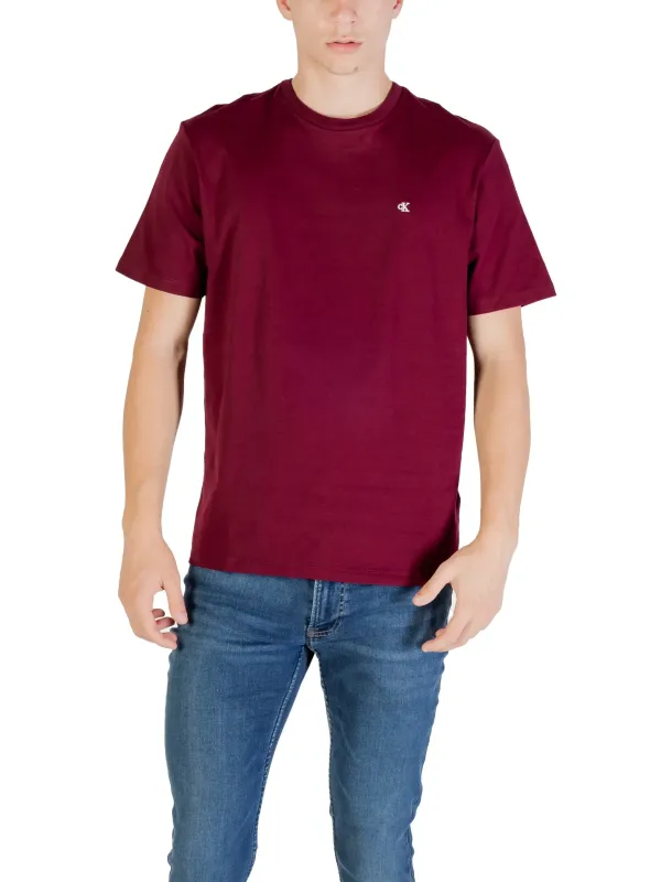 Calvin Klein Jeans Herren T-Shirt Bordeaux | online kaufen