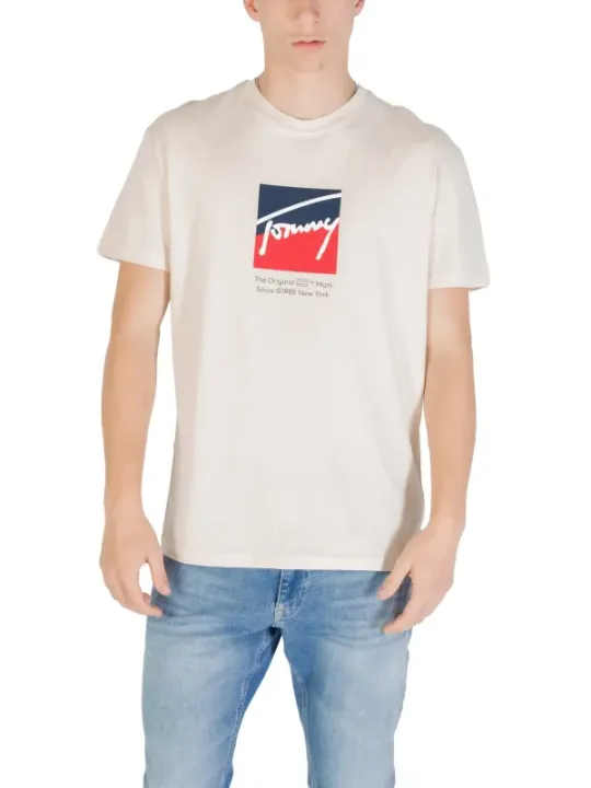 Tommy Hilfiger Jeans Herren T-Shirt Beige | online kaufen