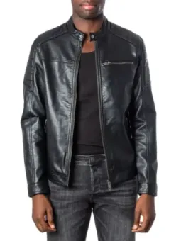 Schwarze Jack & Jones Lederjacke