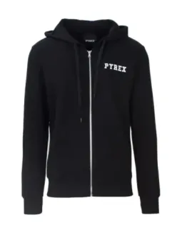 Dunkler Kapuzenpullover mit Reißverschluss