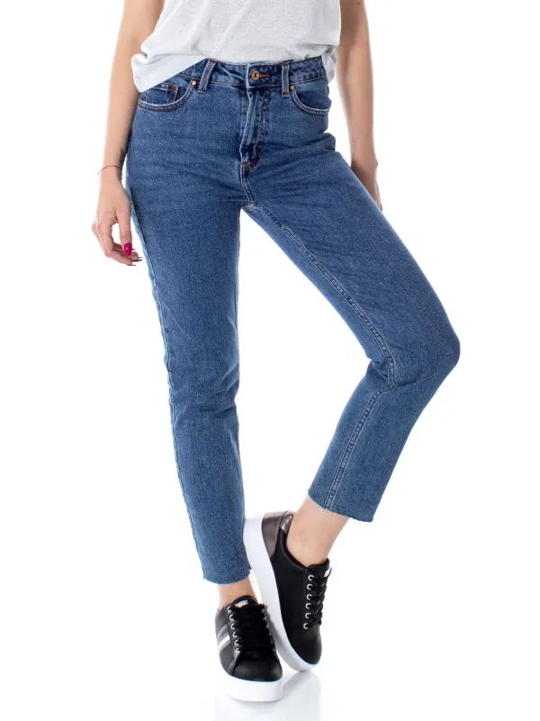 Blaue Damen Straight Leg Jeans