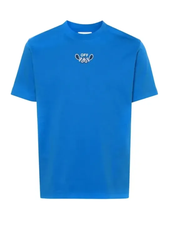 Off-White Herren T-Shirt Azurblau | online kaufen
