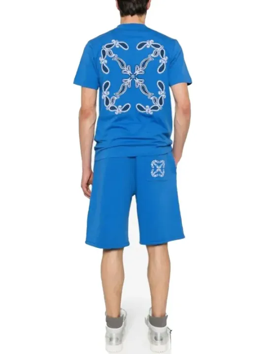 Off-White Herren T-Shirt Azurblau | online kaufen