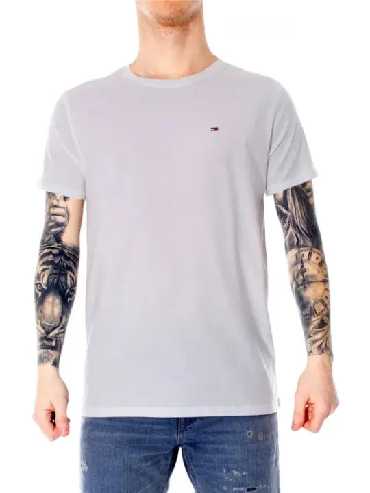 Weißes Tommy Hilfiger Rundhals-T-Shirt