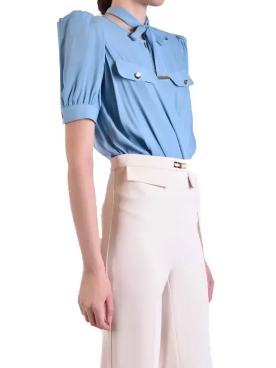 Elisabetta Franchi Bluse Azurblau | online kaufen