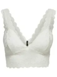 Weißes Spitzen-Bralette mit V-Ausschnitt