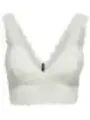 Weißes Spitzen-Bralette mit V-Ausschnitt