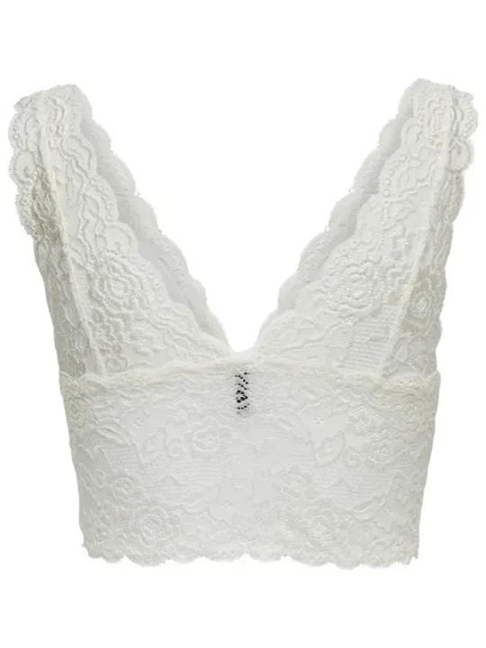 Weiße Spitzen-Bralette von Only