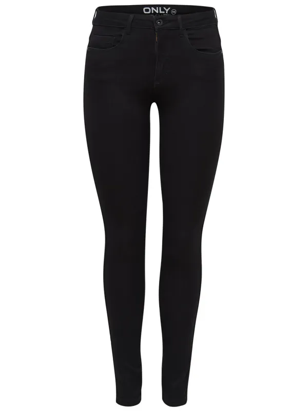 Schwarze Skinny-Jeans mit Details