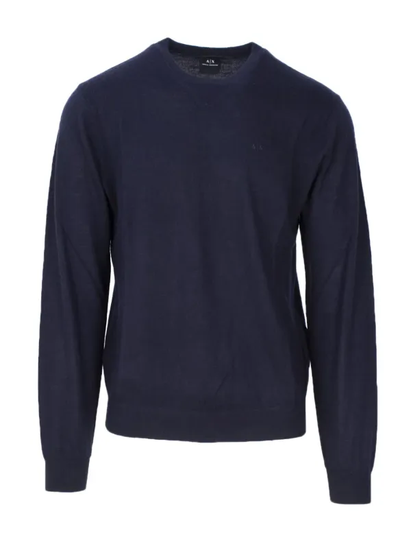 Armani Exchange blauer Crewneck Pullover