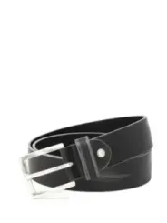Schwarzer Ledergürtel mit Silber Schnalle
