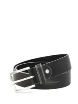 Schwarzer Ledergürtel mit Silber Schnalle