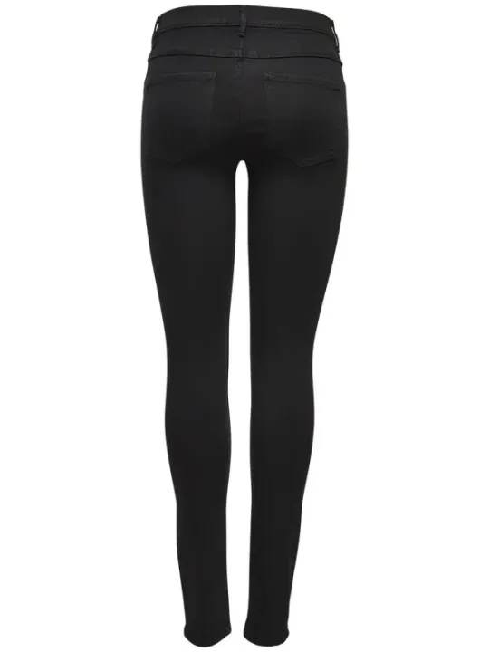 Schwarze Skinny Jeans mit Gürtel