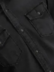 Dunkles Denim Hemd mit Taschen
