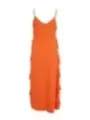 Orange Rüschenlanges Kleid Vila Clothes
