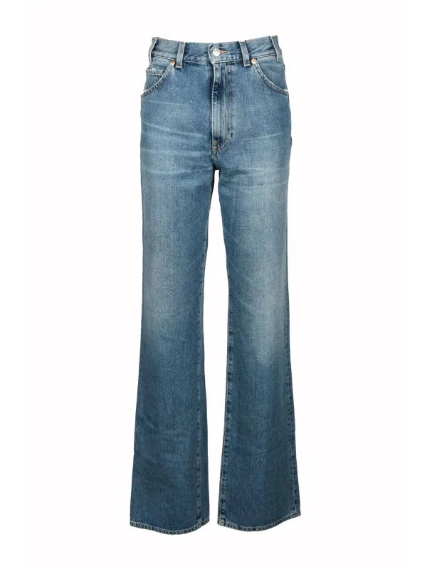 Mittlerblaue Straight-Leg Jeans Mauro Grifoni