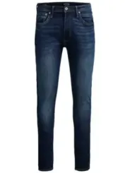 Dunkle Skinny Jeans im Used-Look