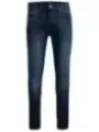 Dunkle Skinny Jeans im Used-Look
