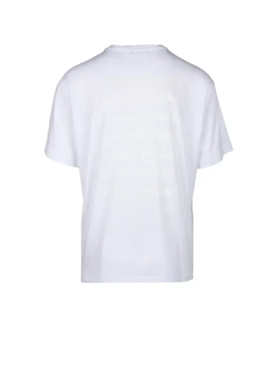 Weißes eng anliegendes T-Shirt Rückseite