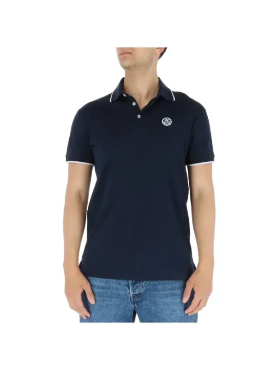 Navy Polo-Shirt Plattform-Logo
