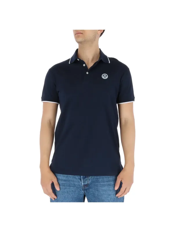 Navy Polo-Shirt Plattform-Logo