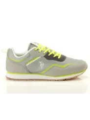 Graue Sneakers mit Neonakzenten