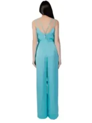 Leichter blauer Damen-Spaghetti-Jumpsuit