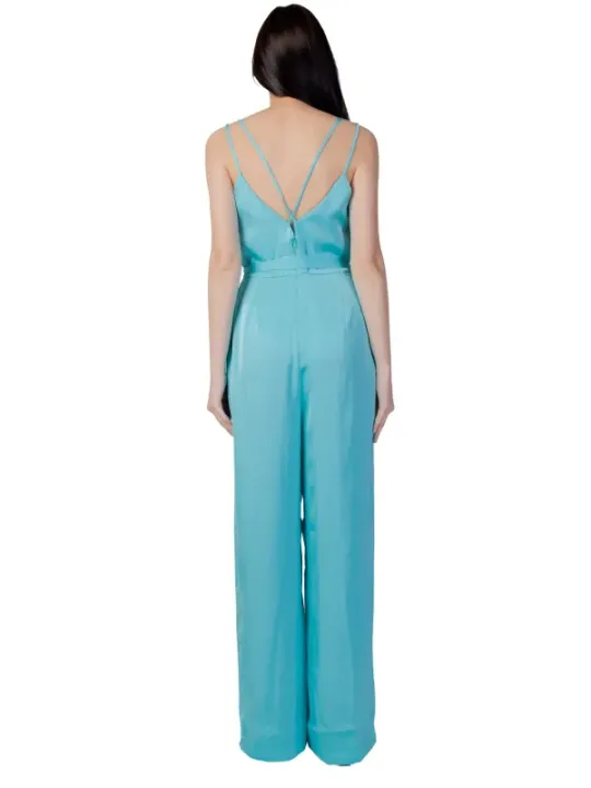 Leichter blauer Damen-Spaghetti-Jumpsuit