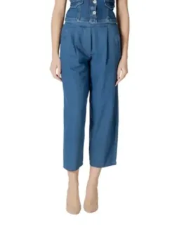 Blaue Jeans Latzhose hoher Bund