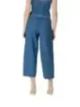 Blaue Denim-Jumpsuit mit weitem Bein