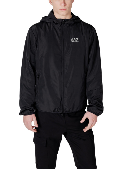 Schwarze Herren Windbreaker Jacke