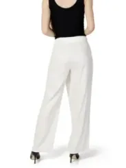 Weiße Damen High-Waist Hose