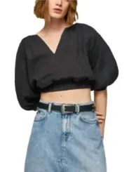 Hüfthohe Jeansrock mit Gürtel