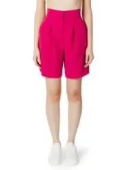 Magenta-pink hochtaillierte weite Shorts