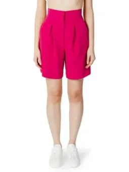 Magenta-pink hochtaillierte weite Shorts