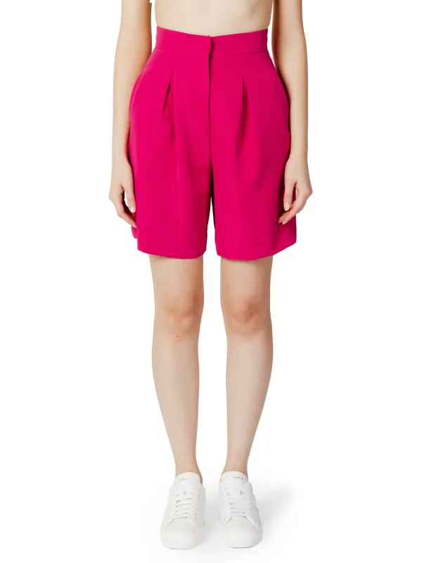 Magenta-pink hochtaillierte weite Shorts