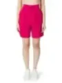 Magenta-pink hochtaillierte weite Shorts